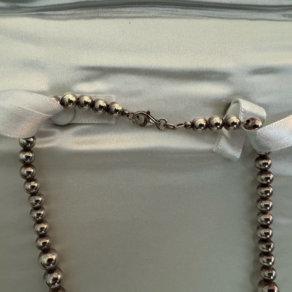 Sterling Silver Bead Necklace - Picture 6 of 6